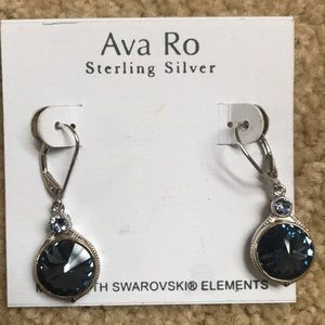 Sterling Silver Swavorski crystal drop earrings